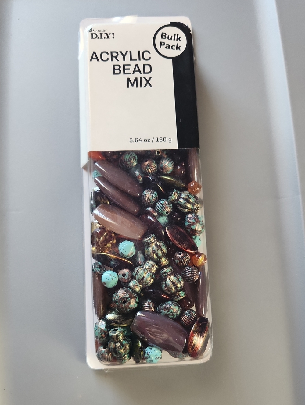 DIY Acrylic Bead Mix - Turquoise & Brown Beads Bulk Pack